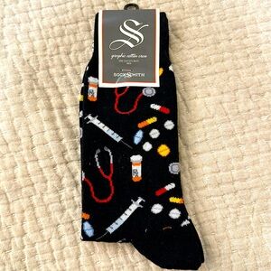 Men’s Medium SockSmith graphic cotton crew socks (2 pair)